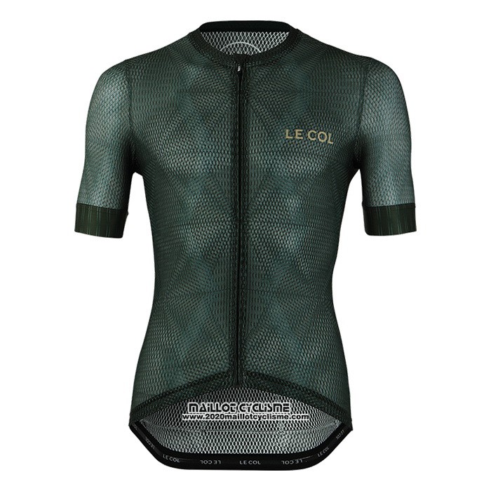 2020 Maillot Ciclismo Le Col Profond Vert Manches Courtes et Cuissard